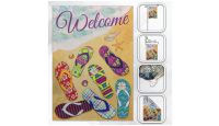H&G Studios Welcome Beach Sandals  Printed Polyester Flag 12in by 18in