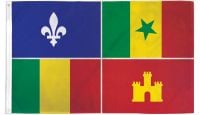Louisiana Creole Printed Polyester Flag 3ft by 5ft