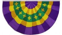 Mardi Gras Printed Polyester Bunting Flag 5ft by 3ft