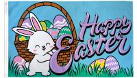Happy Easter Bunny Printed Polyester Flag 3ft by 5ft