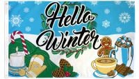 Hello Winter Printed Polyester Flag 3ft by 5ft
