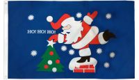 Ho Ho Ho Santa Printed Polyester Flag 3ft by 5ft
