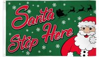 Santa Stop Here Printed Polyester Flag 3ft by 5ft