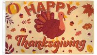 Happy Thanksgiving Printed Polyester Flag 3ft by 5ft