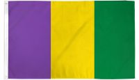 Mardi Gras Plain  Printed Polyester Flag 3ft by 5ft