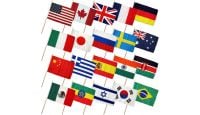 12x18in Set of 20 International Stick Flags shown countries included