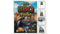 H&G Studios It's BBQ time Printed Polyester Flag 12in by 18in with close ups of material and on pole