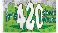 It's 4:20 Somewhere Printed Polyester Flag 3ft by 5ft