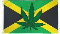 Jamaica Leaf Printed Polyester Flag 3ft by 5ft