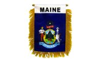 Maine Rearview Mirror Mini Banner 4in by 6in