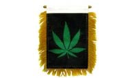 Marijuana Rearview Mirror Mini Banner 4in by 6in