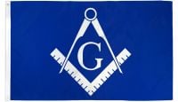Masonic Flag Blue & White Printed Polyester Flag 3ft by 5ft