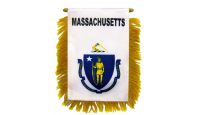 Massachusetts Rearview Mirror Mini Banner 4in by 6in