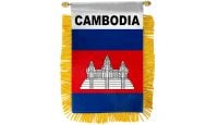 Cambodia Rearview Mirror Mini Banner 4in by 6in
