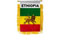 Ethiopia Lion Rearview Mirror Mini Banner 4in by 6in