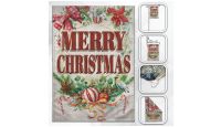 H&G Studios  Merry Christmas Holly  Printed Polyester Flag 12in by 18in with close ups of material and on pole