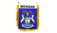 Michigan Rearview Mirror Mini Banner 4in by 6in