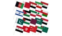 12x18in Set of 20 Middle East Stick Flags shown countries included