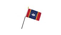 Mississippi Stick Flag 4in by 6in on 10in Black Plastic Stick