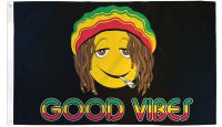 Happy Face Good Vibes Printed Polyester Flag 3ft by 5ft