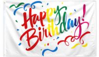 Happy Birthday Colors Printed Polyester Flag 3ft by 5ft