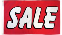 Sale Red & White Printed Polyester Flag 3ft by 5ft