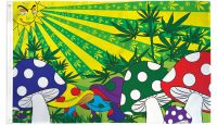 Mushroom Marijuana  Printed Polyester Flag 3ft by 5ft