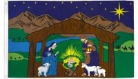 Nativity Scene Printed Polyester Flag 3ft by 5ft