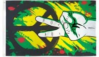 Peace Graffiti Printed Polyester Flag 3ft by 5ft