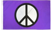 Peace Purple Printed Polyester Flag 3ft by 5ft