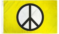 Peace Yellow Printed Polyester Flag 3ft by 5ft