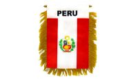 Peru Rearview Mirror Mini Banner 4in by 6in