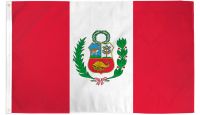 Peru  Printed Polyester Flag 3ft by 5ft
