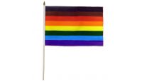 Philly Rainbow Stick Flag 12in by 18in on 24in Wooden Dowel