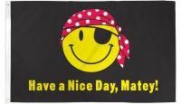 Pirate Happy Face Printed Polyester Flag 3ft by 5ft