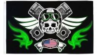 Flag Joint Piston Crossbones  Printed Polyester Flag 3ft by 5ft
