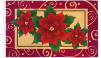 Poinsettias Printed Polyester Flag 3ft by 5ft