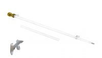 5ft Spinning Stabilizer Flag Pole & 2-Position Bracket Kit White