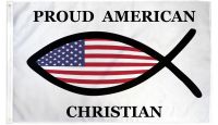 Proud American Christian  Printed Polyester Flag 3ft by 5ft