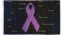 Purple ribbon Printed Polyester Flag 3ft by 5ft