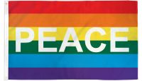 Rainbow Peace Letters Printed Polyester Flag 3ft by 5ft