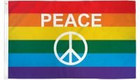 Rainbow Peace Sign  Printed Polyester Flag 3ft by 5ft