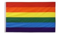 Embroidered Polyester Rainbow Flag 3ft by 5ft.