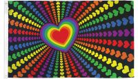 Rainbow Love  Printed Polyester Flag 2ft by 3ft