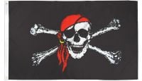 Red Bandana Jolly Roger Printed Polyester Flag 4ft by 6ft