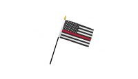 Thin Red Line USA 4x6in Stick Flag