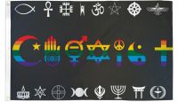 Coexist Rainbow Printed Polyester Flag 3ft by 5ft