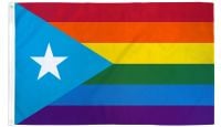 Puerto Rico Rainbow Printed Polyester Flag 3ft by 5ft