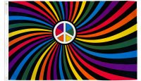 3x5ft Rainbow Swirl (White Peace Sign) 
