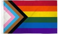 Progress Pride Printed Polyester Flag 3ft by 5ft